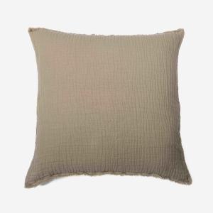 Housse de Coussin en coton et lin gaufré Cappuccino 65X65 C…