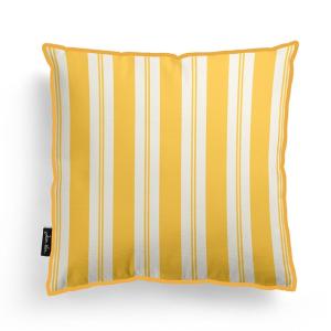 Housse de coussin en coton et polyester jaune et blanc 40x40
