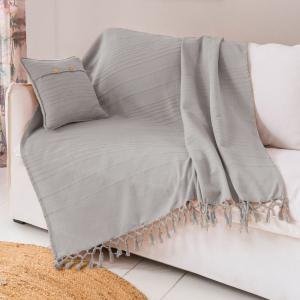 Housse de coussin en coton gris 40x40cm
