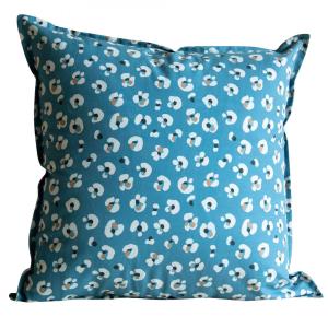 Housse de coussin en coton imprimé léopard bleu foncé 50x50…