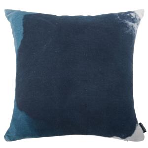 Housse de coussin en coton imprimé tie & dye bleu 40x40