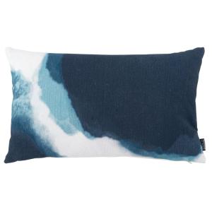 Housse de coussin en coton imprimé tie & dye bleu 50x30
