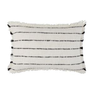 Housse de coussin en Coton ivoire et noir 40x60 cm