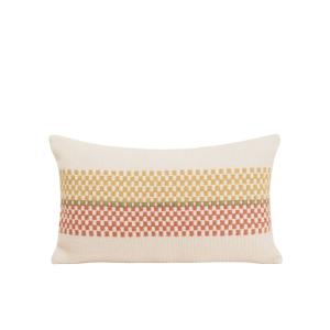 Housse de coussin en coton jaune 28x47 cm
