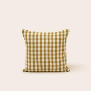 Housse de coussin en coton jaune 40x40 cm