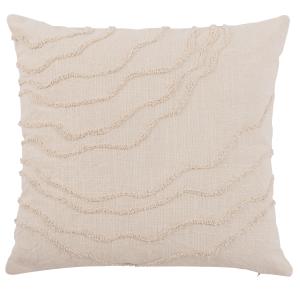 Housse de coussin en coton motif brodé blanc 40x40