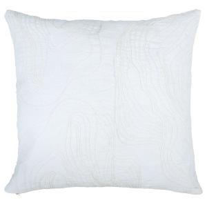 Housse de coussin en coton motif brodé blanc 40x40