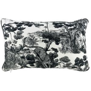Housse de coussin en coton noir 30x50cm