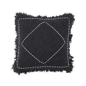 Housse de coussin en coton noir et blanc 50 x 50 x 10 cm