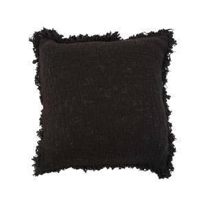 Housse de coussin en coton noire 50x50 cm