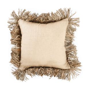 Housse de coussin en coton raphia naturel 40x40 cm
