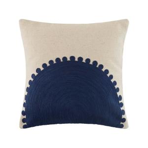 Housse de coussin en Coton rebrodé de point de chainette Bl…