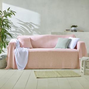 Housse de coussin en coton rose poudré 40x40cm