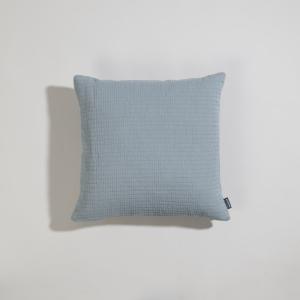 Housse de coussin en coton texturé bleu clair 40x40