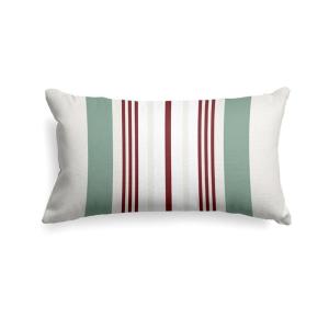 Housse de coussin en coton vert et rouge 25x45