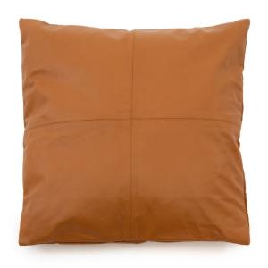 Housse de coussin en cuir camel 60x60 cm
