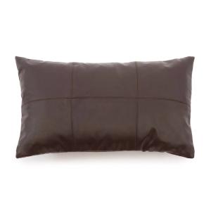 Housse de coussin en cuir chocolat 30x50 cm