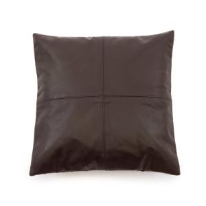 Housse de coussin en cuir chocolat 40x40 cm