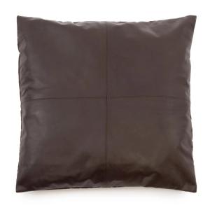 Housse de coussin en cuir chocolat 60x60 cm