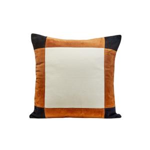 Housse de coussin en Empiècements de velours de coton Ecru