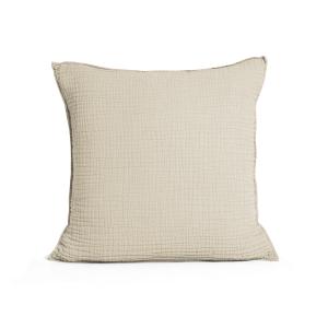 Housse de coussin en gaze de coton 40x40cm Beige Clair