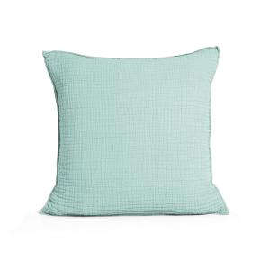 Housse de coussin en gaze de coton 40x40cm Céladon