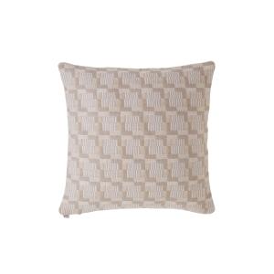 Housse de coussin en Jacquard graphique laine et coton Beige