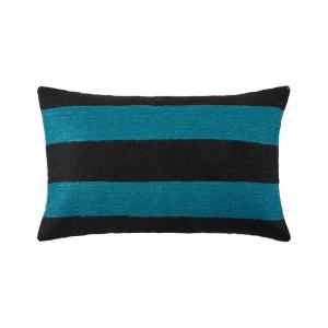 Housse de coussin en laine bleu 28x47 cm