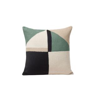 Housse de coussin en laine vert 40x40 cm
