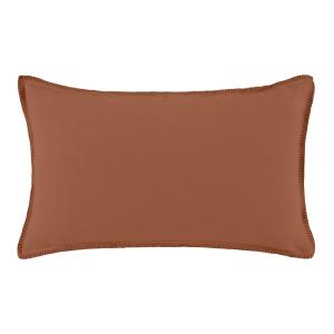 Housse de coussin en lin Argile et feston 45x70 cm