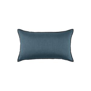 Housse de coussin en lin bleu 28x47 cm