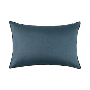 Housse de coussin en lin bleu 40x60 cm