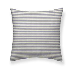 Housse de coussin en lin, coton et polyester bleu 50x50 cm