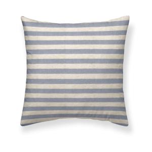 Housse de coussin en lin, coton et polyester bleu 65x65 cm