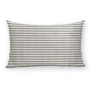 Housse de coussin en lin, coton et polyester gris 30x50 cm