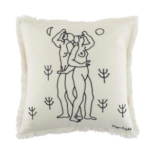 Housse de coussin en lin ecru 40x40 cm