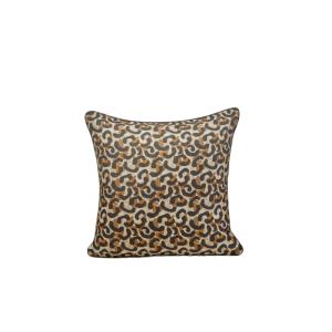 Housse de coussin en Lin imprimé Marron