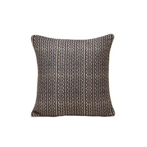 Housse de coussin en Lin imprimé, passepoil en coton Noir