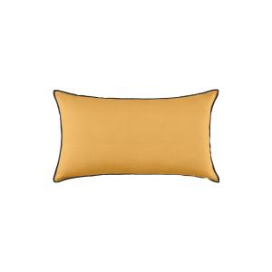 Housse de coussin en lin jaune 28x47 cm