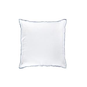 Housse de coussin en lin lavé 33x57cm Blanc-bleu