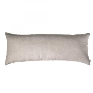 Housse de coussin en lin lavé beige foncé 30x70