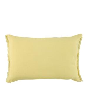Housse de coussin en lin lavé - Jaune pastel - 60 x 40 cm