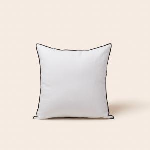 Housse de coussin en Lin lavé légèrement froissé Blanc