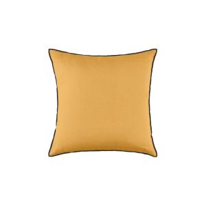 Housse de coussin en Lin lavé légèrement froissé Jaune