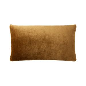 Housse de coussin en polaire marron 33 x 57 cm