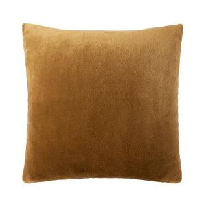 Housse de coussin en polaire marron 45 x 45 cm