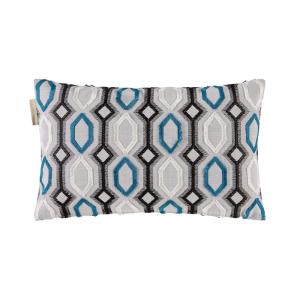 Housse de coussin en polyester bleu 28x47 cm