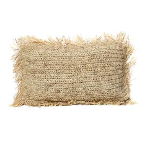 Housse de coussin en raphia naturel 30x50 cm