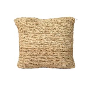 Housse de coussin en raphia naturel 40x40 cm