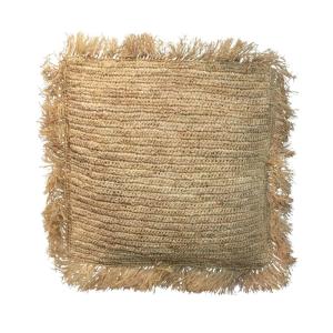 Housse de coussin en raphia naturel 60x60 cm
